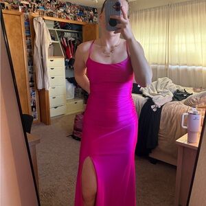 Fucsia pink prom dress